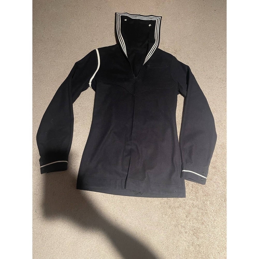 Vintage WWII Mens Naval Clothing Factory Crackerjack Sailor Uniform Top Navy